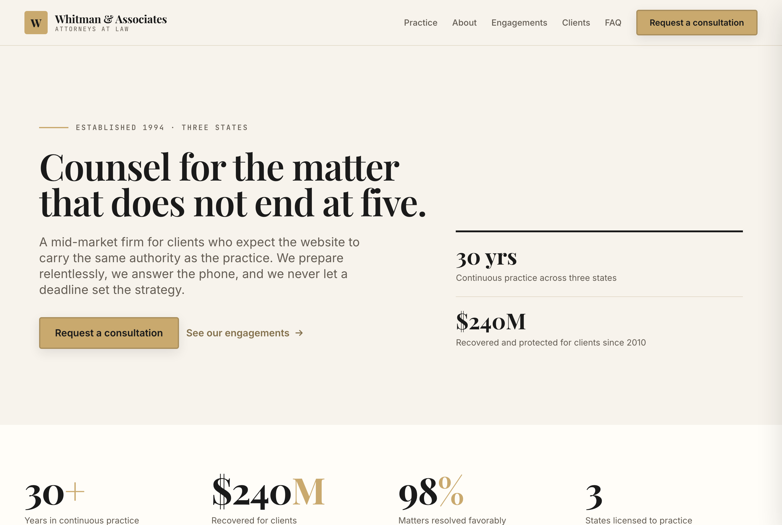Whitman & Associates sample website